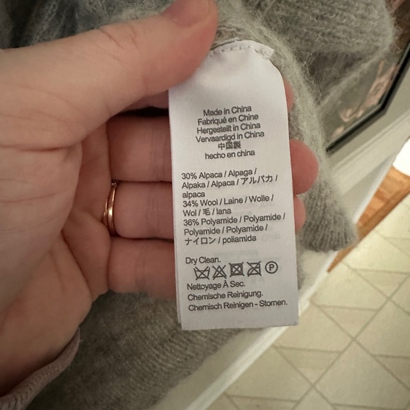 J. Crew Ribbed V-Neck Cardigan Sweater, Light Grey - Picture 6 of 6